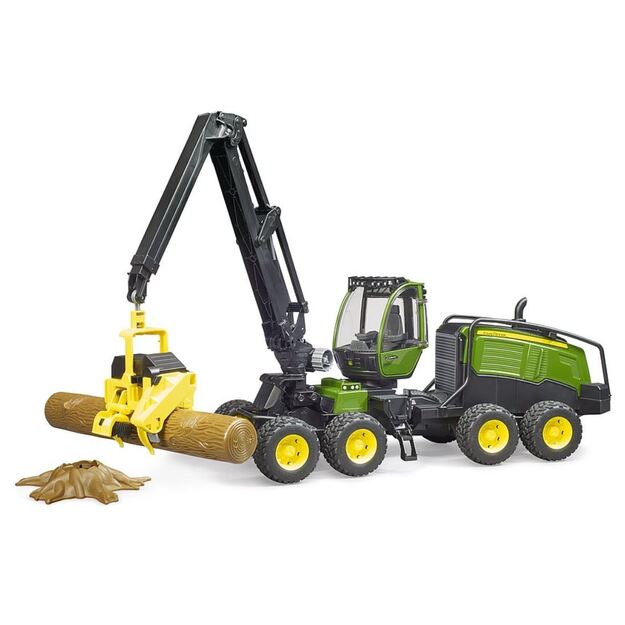 BRUDER Miško kombainas John Deere 1270G su vienu medžio kamienų 02135