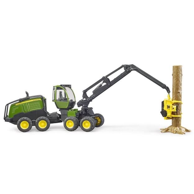 BRUDER Miško kombainas John Deere 1270G su vienu medžio kamienų 02135