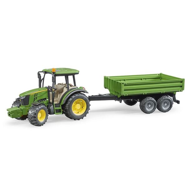 BRUDER John Deere 5115 M su priekaba 02108