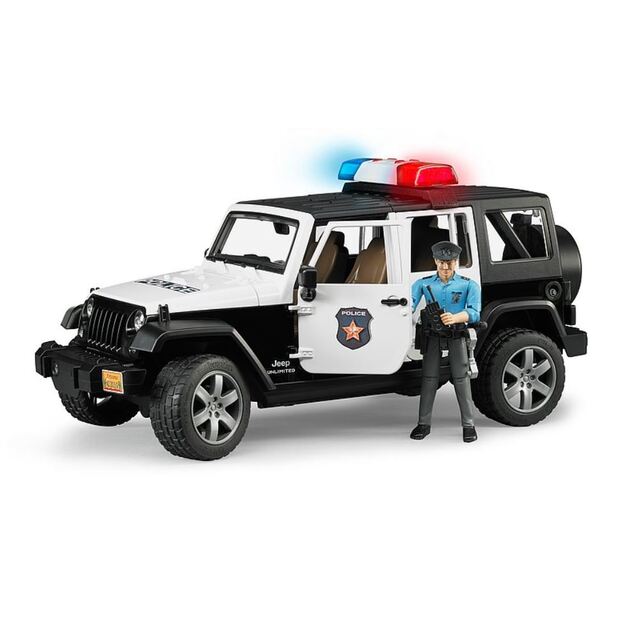 BRUDER Policijos automobilis Jeep Rubicon su priedais 02526